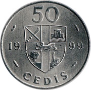 50 Cedis magnetic, Ghana, 1995-1999 reverse image