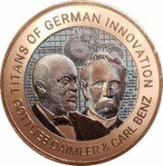 2 Cedis Gottlieb Daimler and Carl Benz, Ghana, 2021 reverse image