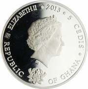 5 Cedis The Hedgehog and Butterflies obverse image