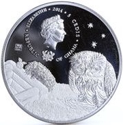 5 Cedis The Hedgehog and Owl obverse image