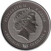 5 Cedis - Elizabeth II Bullion Coinage - Gorilla obverse image