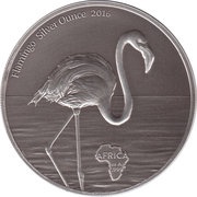 5 Cedis - Elizabeth II Bullion Coinage - Flamingo, Ghana, 2016 reverse image
