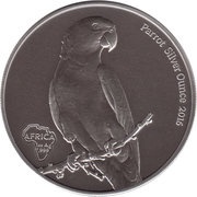 5 Cedis - Elizabeth II Bullion Coinage - Parrot, Ghana, 2016 reverse image