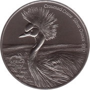5 Cedis - Elizabeth II Bullion Coinage - Crowned Crane, Ghana, 2017 reverse image