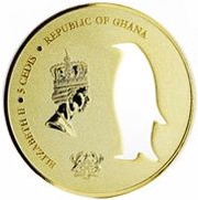 5 Cedis King Penguin Silhouette obverse image