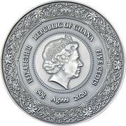 5 Cedis Hygieia Salus obverse image