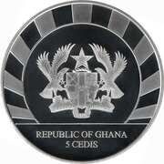 5 Cedis Woolly Rhinoceros obverse image