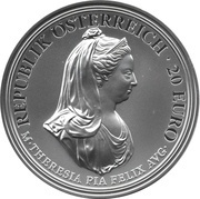 20 Euros Birth of empress Maria Theresa - clemency and faith obverse image