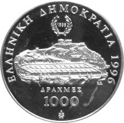 1000 Drachmes Olympics obverse image