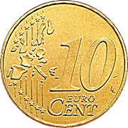 10 Euro Cents 1st map reverse image