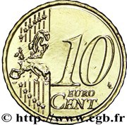 10 Euro Cents 2nd map reverse image