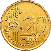 20 Euro Cents 1st map reverse image