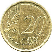 20 Euro Cents 2nd map reverse image
