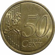 50 Euro Cents 2nd map reverse image