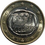 1 Euro 1st map obverse image