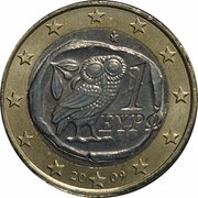 1 Euro 2nd map obverse image