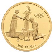 100 Euros Olympics - Torch, Greece, 2004 reverse image