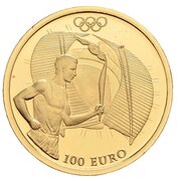 100 Euros Olympics - Torch runner, Greece, 2004 reverse image