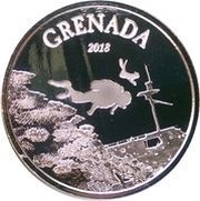 2 Dollars - Elizabeth II Diving Paradise, Grenada, 2018 reverse image