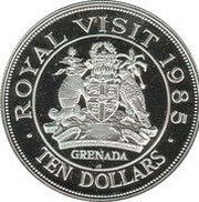 10 Dollars - Elizabeth II Royal Visit; silver proof issue obverse image