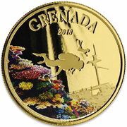 10 Dollars - Elizabeth II Diving Paradise; Colourised reverse image