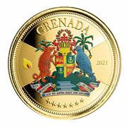 10 Dollars - Elizabeth II Coat of Arms; colourised reverse image