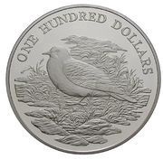 100 Dollars Grenada dove, Grenada, 1988 reverse image