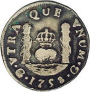 1 Real - Fernando VI, Guatemala, 1754-1760 reverse image