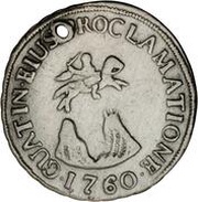 2 Reales - Carlos III Proclamation, Guatemala, 1760 reverse image