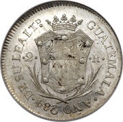 2 Reales - Fernando VII Proclamation coinage, Guatemala, 1808 reverse image
