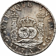 4 Reales - Fernando VI, Guatemala, 1754-1760 reverse image