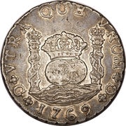 8 Reales - Carlos III, Guatemala, 1760-1771 reverse image