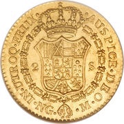 2 Escudos - Fernando VII reverse image