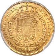 4 Escudos - Carlos IV reverse image