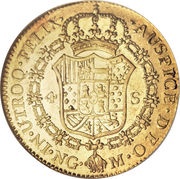 4 Escudos - Fernando VII reverse image