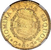 8 Escudos - Fernando VI, Guatemala, 1757 reverse image
