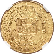 8 Escudos - Carlos III, Guatemala, 1778-1785 reverse image