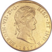 8 Escudos - Fernando VII obverse image