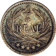 ¼ Real Pattern strike, Guatemala, 1893 reverse image