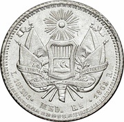 ½ Real Rafael Carrera, Guatemala, 1862-1865 reverse image