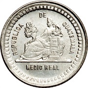 ½ Real, Guatemala, 1880-1892 reverse image