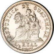 ½ Real Pattern strike, Guatemala, 1893 reverse image