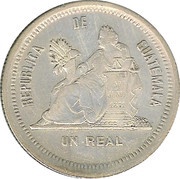 1 Real, Guatemala, 1879 reverse image
