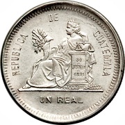 1 Real, Guatemala, 1883-1893 reverse image