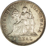 1 Real Pattern strike, Guatemala, 1893 reverse image