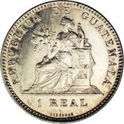 1 Real, Guatemala, 1894-1898 reverse image
