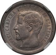 2 Reales Rafael Carrera obverse image
