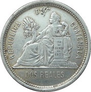 2 Reales, Guatemala, 1881 reverse image