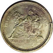 4 Reales, Guatemala, 1892 reverse image