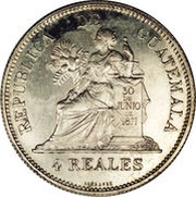 4 Reales, Guatemala, 1894-1897 reverse image